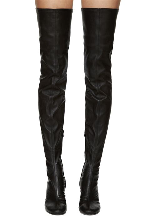 chanel black over the knee boots